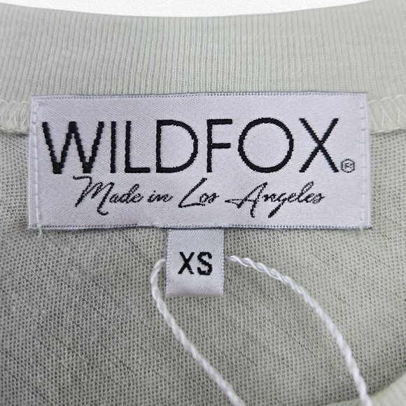 Wildfox Beige Green White Colorblock Heart Logo Semi-Sheer T-Shirt Size XS - Picture 7 of 9